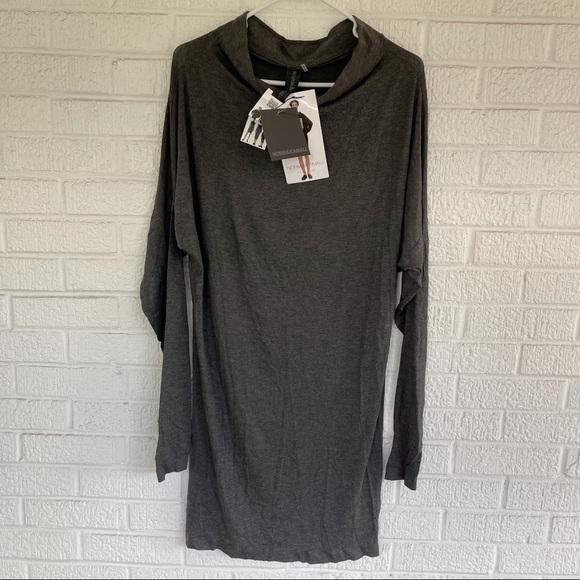 NEW Norma Kamali All in One Dress Dark Grey Size Small NWT - Picture 2 of 8